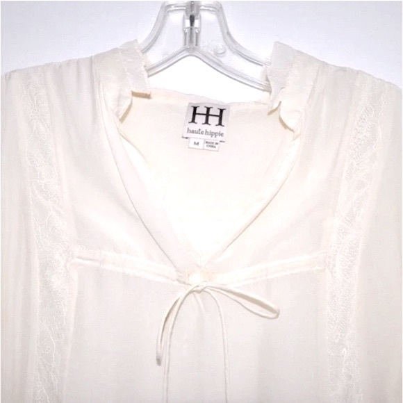Haute Hippie Cream Silk and Lace Blouse - Picture 4 of 7